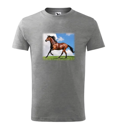 Šedé dětské tričko s koněm dětské