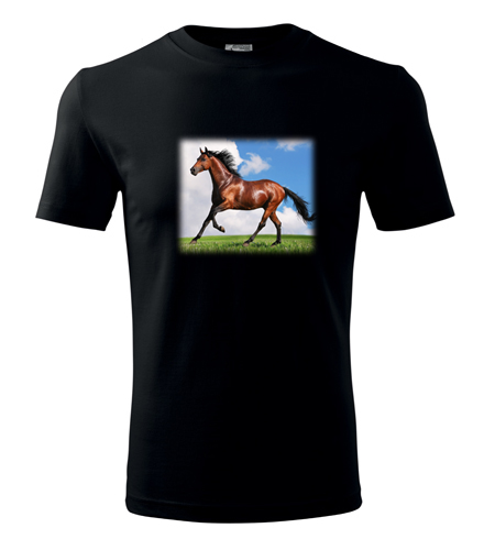 Černé tričko s koněm