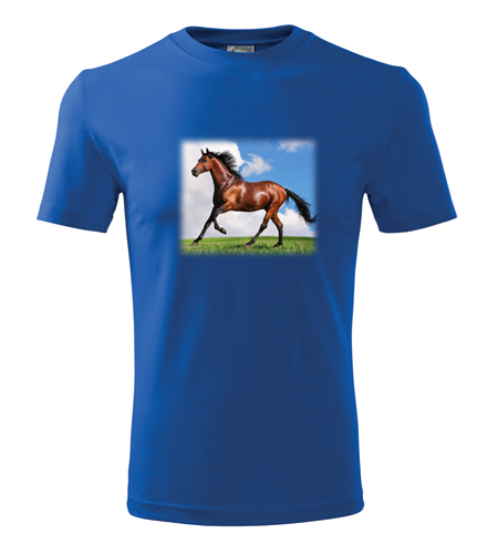 Modré tričko s koněm