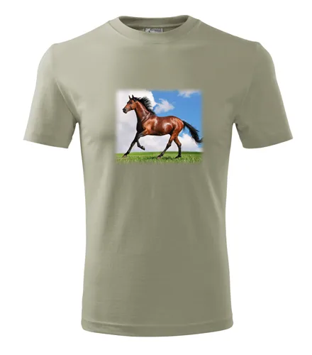 Khaki tričko s koněm