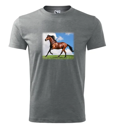 Šedé tričko s koněm