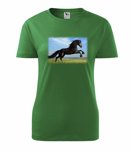 Zelené dámské tričko s koněm 2