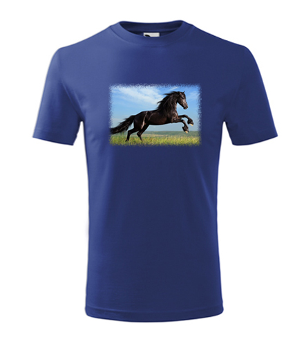 Modré dětské tričko s koněm 2 dětské