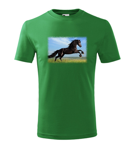 Zelené dětské tričko s koněm 2 dětské
