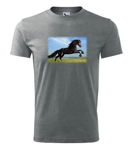 Šedé tričko s koněm 2