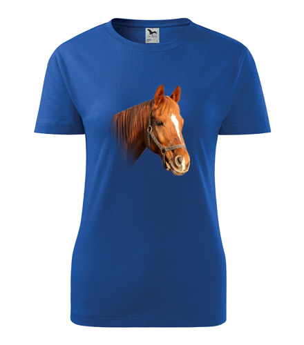 Modré dámské tričko s koněm 3 dámské