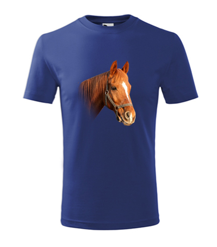 Modré dětské tričko s koněm 3 dětské