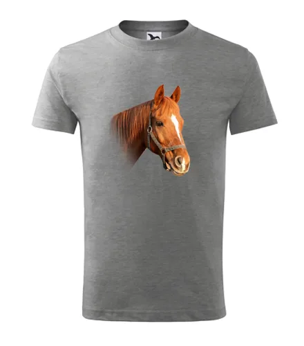 Šedé dětské tričko s koněm 3 dětské