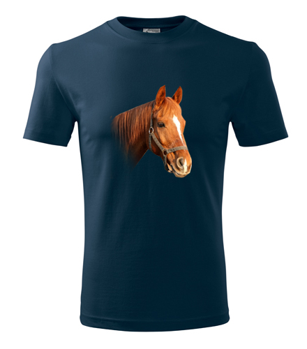 Tmavě modré tričko s koněm 3