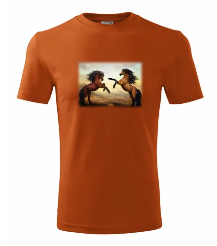 Oranžové tričko s koňmi