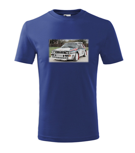 Modré dětské tričko s kresbou Lancia Delta Integrale