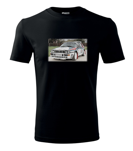 Černé tričko s kresbou Lancia Delta Integrale