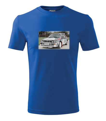 Modré tričko s kresbou Lancia Delta Integrale