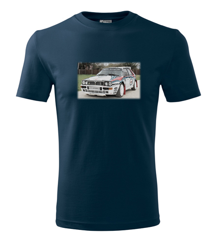 Tmavě modré tričko s kresbou Lancia Delta Integrale