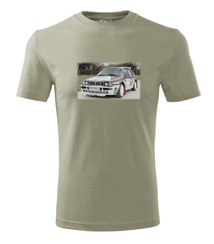Khaki tričko s kresbou Lancia Delta Integrale
