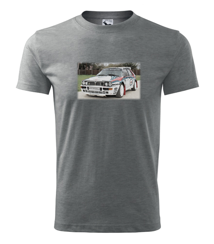 Šedé tričko s kresbou Lancia Delta Integrale