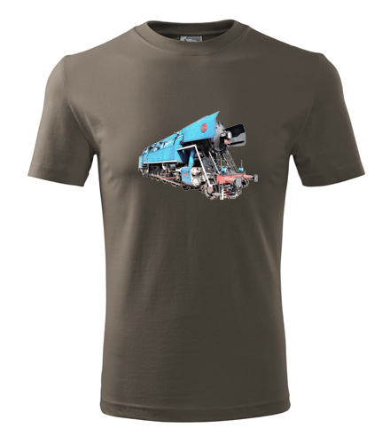 Army tričko s kresbou parní lokomotivy papoušek