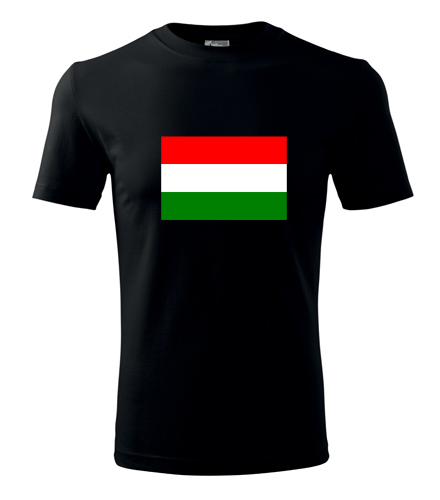 Černé tričko s maďarskou vlajkou