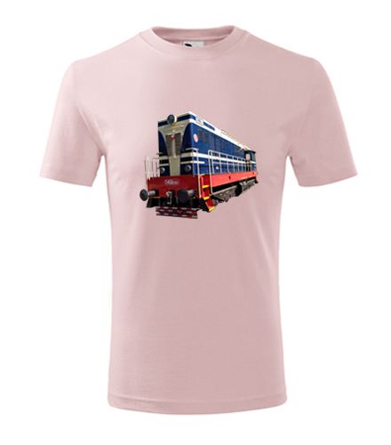 Růžové dětské tričko s motorovou mašinkou T458