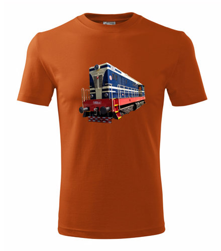 Oranžové tričko s motorovou lokomotivou t458