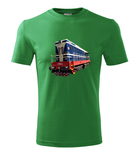 Zelené tričko s motorovou lokomotivou t458