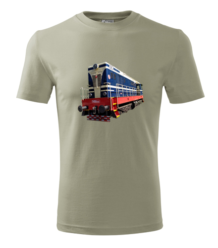 Khaki tričko s motorovou lokomotivou t458