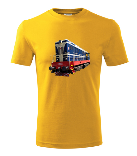 Žluté tričko s motorovou lokomotivou t458