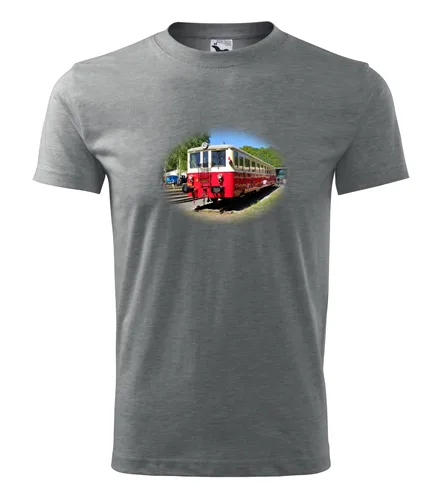 Šedé tričko s motorovým vozem 830