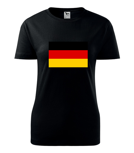 Černé dámské tričko s německou vlajkou