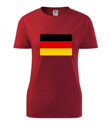 Červené dámské tričko s německou vlajkou