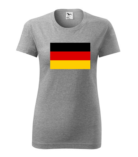 Šedé dámské tričko s německou vlajkou