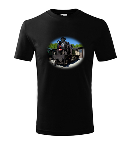 Černé dětské tričko s parní mašinkou 354