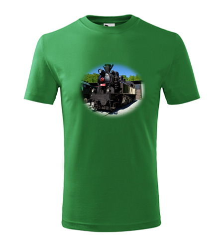 Zelené dětské tričko s parní mašinkou 354