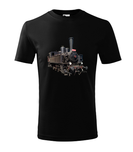 Černé dětské tričko s parní mašinkou 422