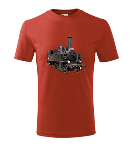 Červené dětské tričko s parní mašinkou 422