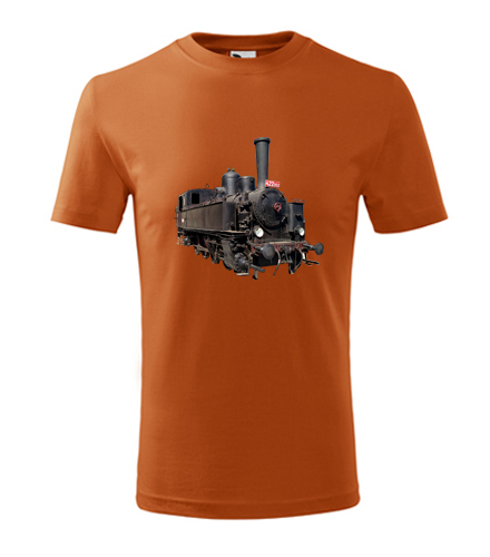 Oranžové dětské tričko s parní mašinkou 422