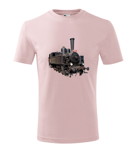 Růžové dětské tričko s parní mašinkou 422