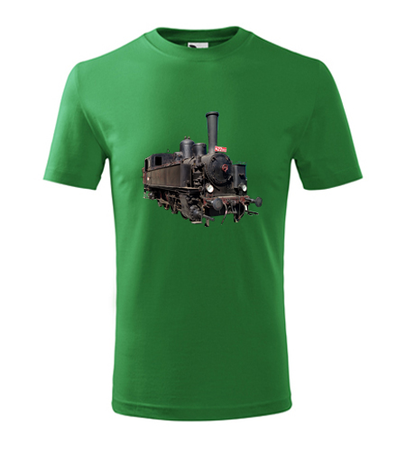 Zelené dětské tričko s parní mašinkou 422