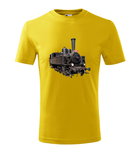 Žluté dětské tričko s parní mašinkou 422
