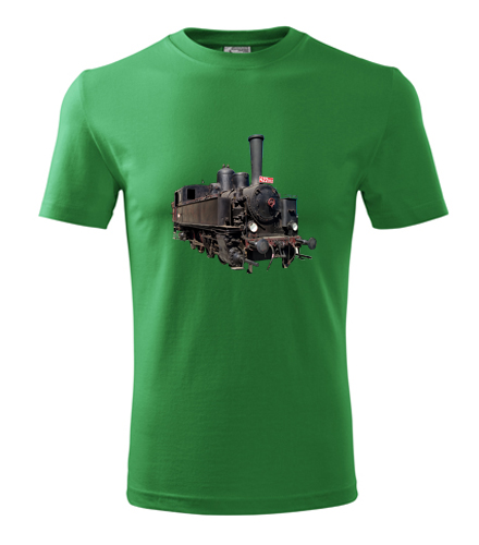 Zelené tričko s parní lokomotivou 422