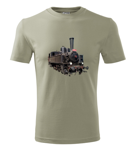 Khaki tričko s parní lokomotivou 422