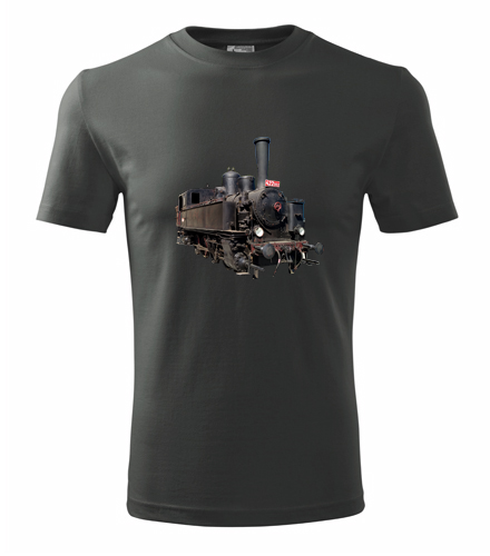 Grafitové tričko s parní lokomotivou 422