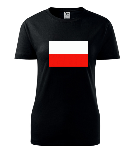 Černé dámské tričko s polskou vlajkou