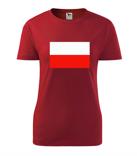 Červené dámské tričko s polskou vlajkou
