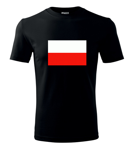 Černé tričko s polskou vlajkou