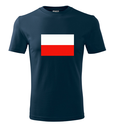Tmavě modré tričko s polskou vlajkou