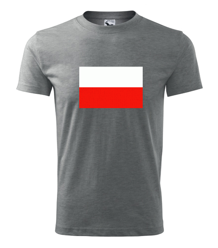 Šedé tričko s polskou vlajkou