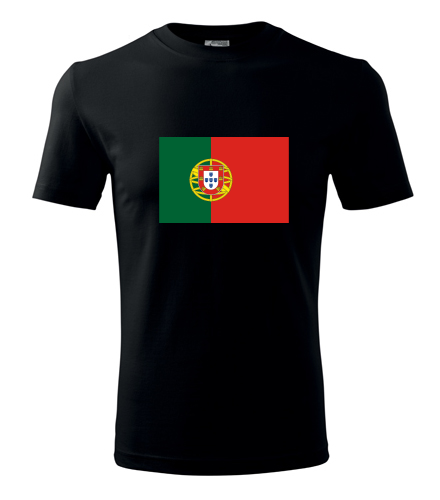 Černé tričko s portugalskou vlajkou