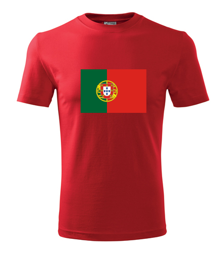Červené tričko s portugalskou vlajkou