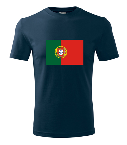 Tmavě modré tričko s portugalskou vlajkou